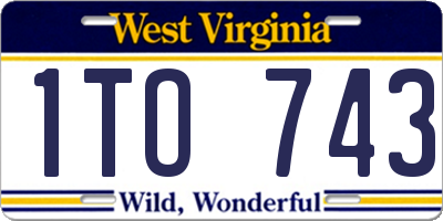 WV license plate 1TO743