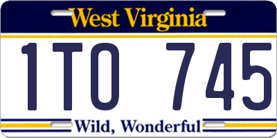 WV license plate 1TO745