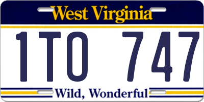 WV license plate 1TO747