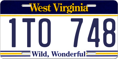 WV license plate 1TO748