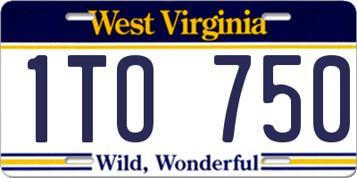WV license plate 1TO750