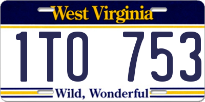 WV license plate 1TO753