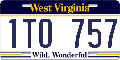WV license plate 1TO757
