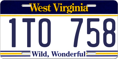 WV license plate 1TO758
