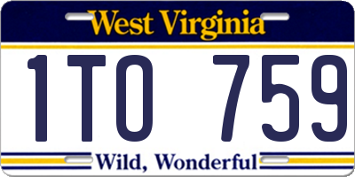 WV license plate 1TO759