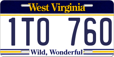 WV license plate 1TO760