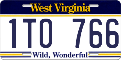 WV license plate 1TO766