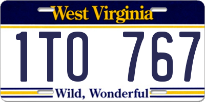 WV license plate 1TO767