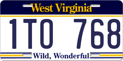 WV license plate 1TO768