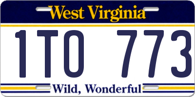 WV license plate 1TO773