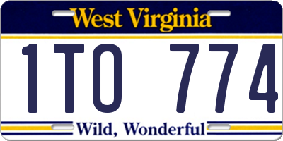 WV license plate 1TO774