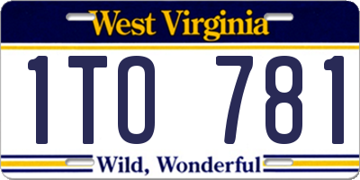 WV license plate 1TO781