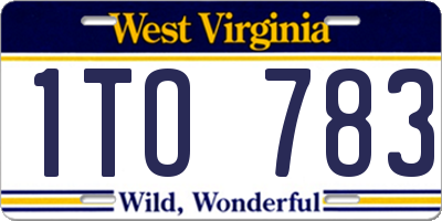 WV license plate 1TO783