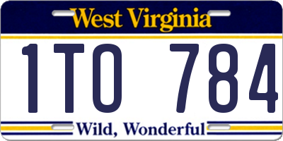 WV license plate 1TO784
