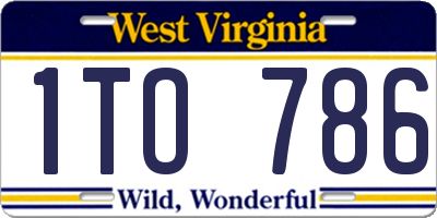 WV license plate 1TO786