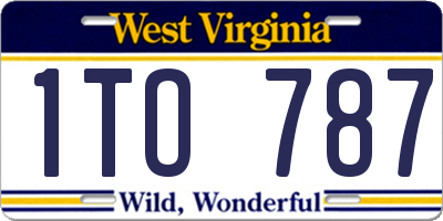 WV license plate 1TO787