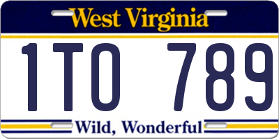 WV license plate 1TO789
