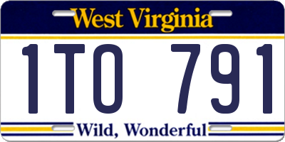 WV license plate 1TO791