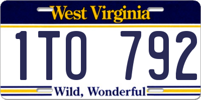 WV license plate 1TO792