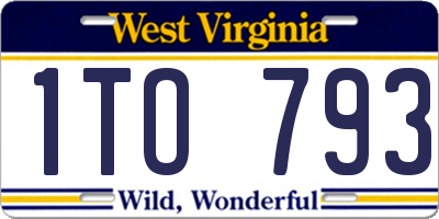 WV license plate 1TO793