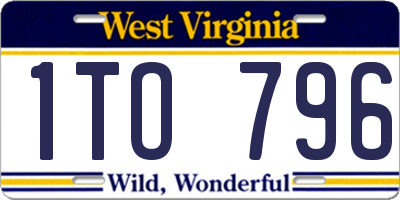 WV license plate 1TO796