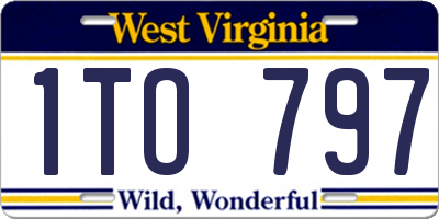 WV license plate 1TO797