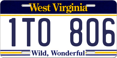 WV license plate 1TO806