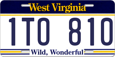 WV license plate 1TO810