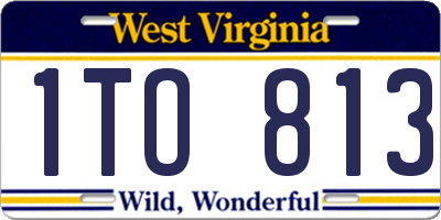 WV license plate 1TO813
