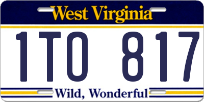 WV license plate 1TO817