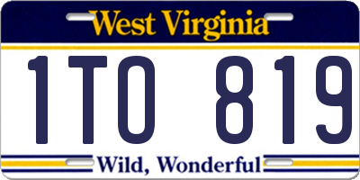 WV license plate 1TO819