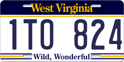 WV license plate 1TO824