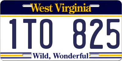 WV license plate 1TO825