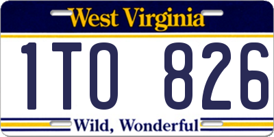 WV license plate 1TO826