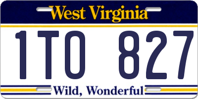 WV license plate 1TO827