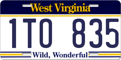 WV license plate 1TO835