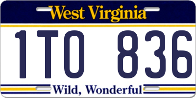 WV license plate 1TO836