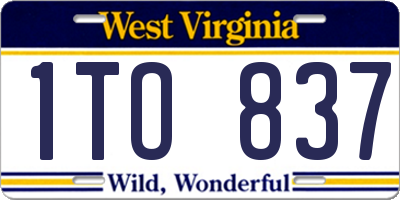 WV license plate 1TO837