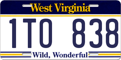 WV license plate 1TO838