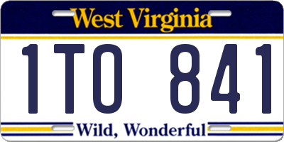 WV license plate 1TO841