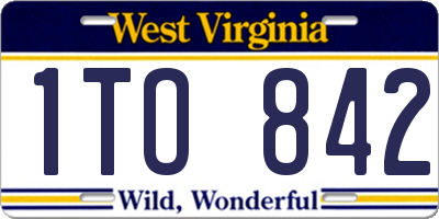 WV license plate 1TO842