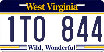 WV license plate 1TO844