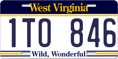 WV license plate 1TO846