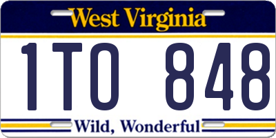 WV license plate 1TO848