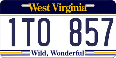 WV license plate 1TO857