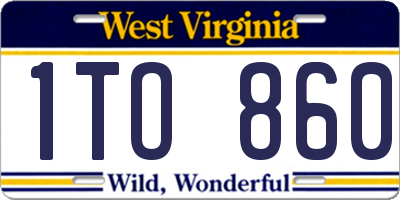 WV license plate 1TO860