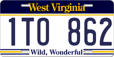 WV license plate 1TO862