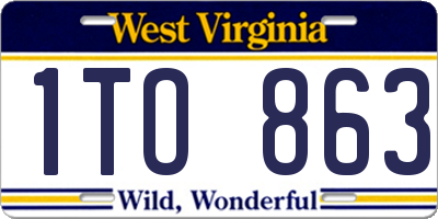 WV license plate 1TO863