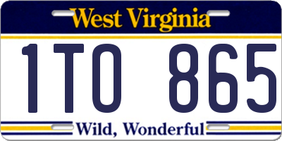 WV license plate 1TO865