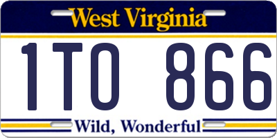 WV license plate 1TO866